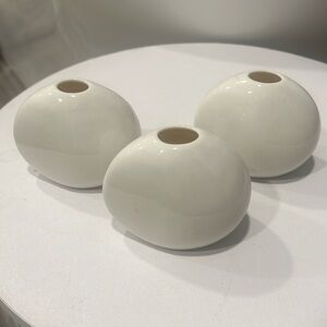 Three small Crate and Barrel vases.